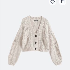 RD Style Cream Cable Knit Cardigan